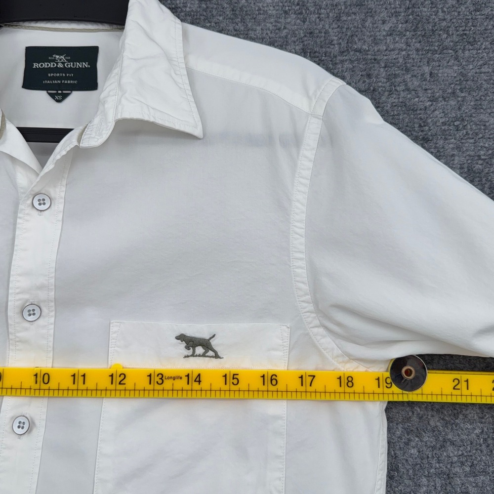 Rodd & Gunn Sports Fit Mens XS Cotton Lyocell White Long Sleeve Button Down - Picture 5 of 7